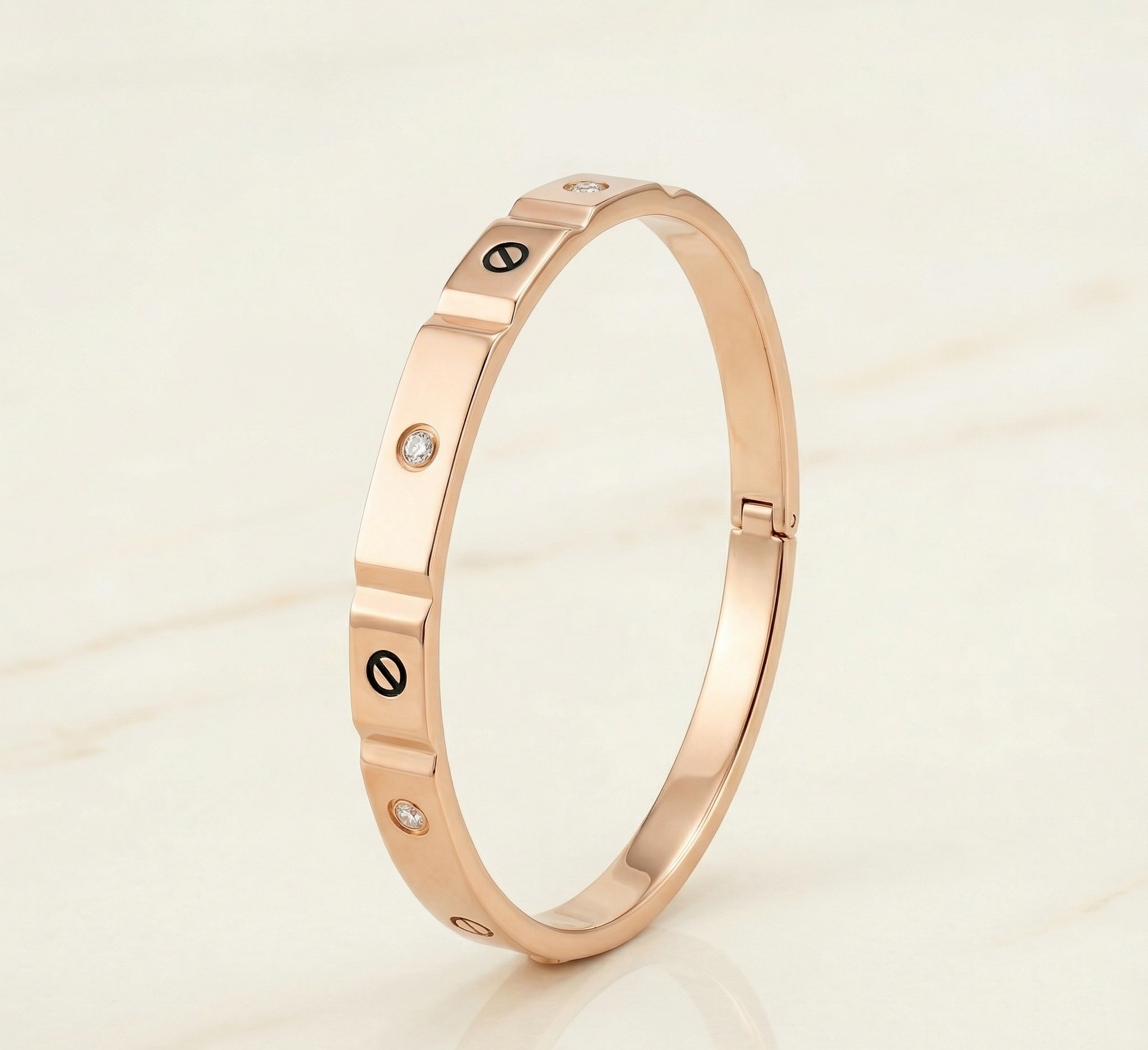 Rose Gold Screw Motif Kada Bracelet
