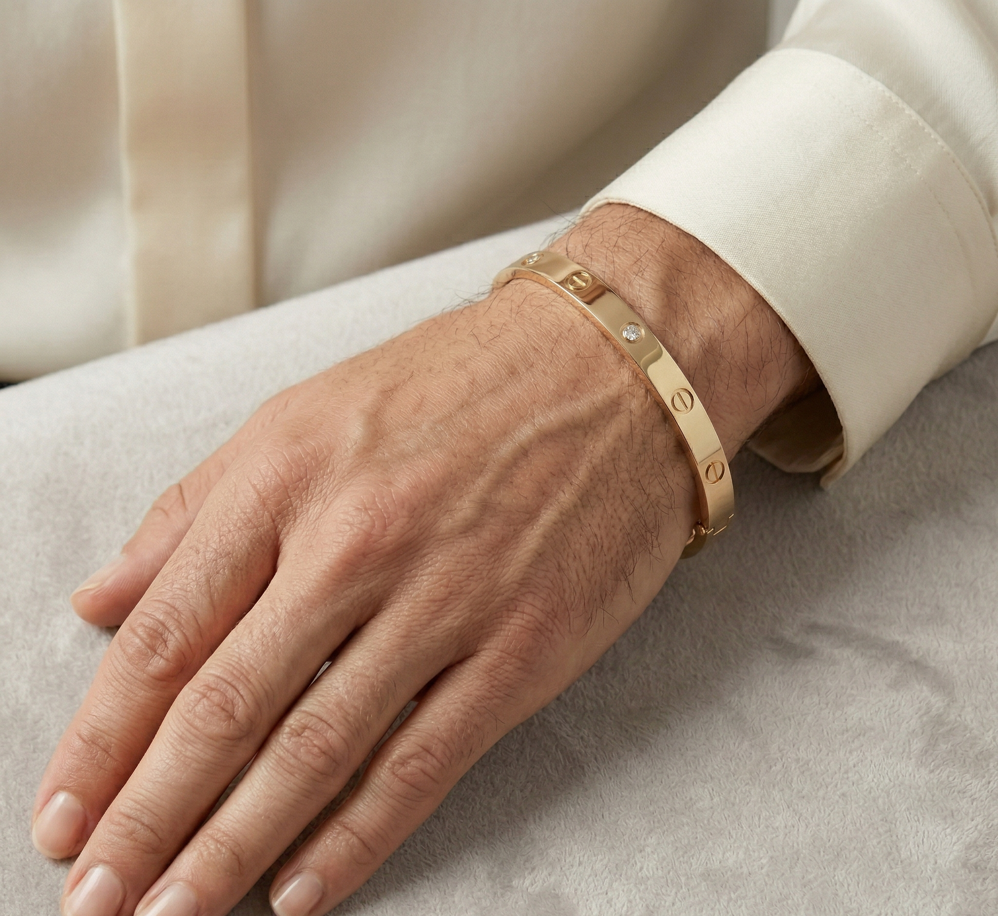 Rose Gold Screw Motif Kada Bracelet