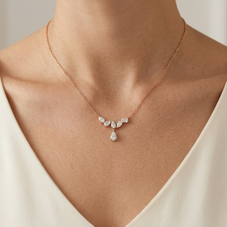 Rose Gold Circle Charm Necklace
