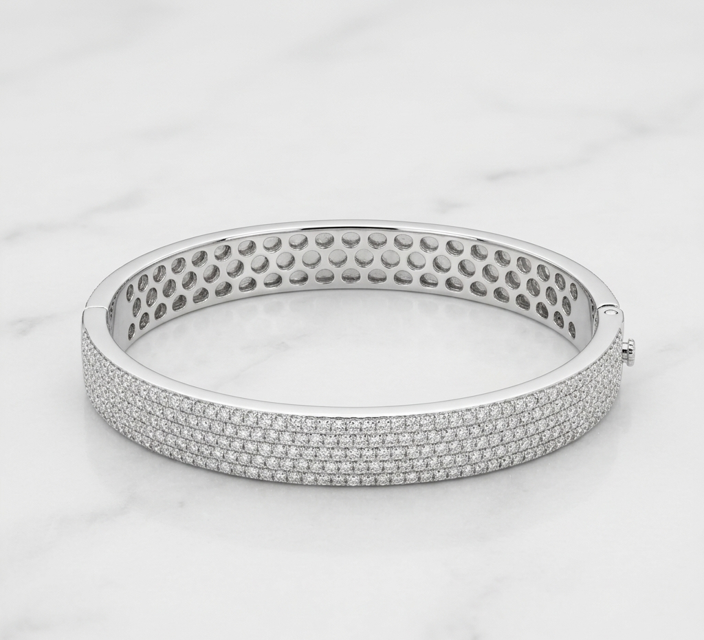 Silver Full Zircon Men’s Bracelet